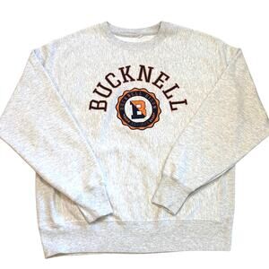 Champion Bucknell University Bisons Reverse Weave Sweatshirt Mens Size XL Gray